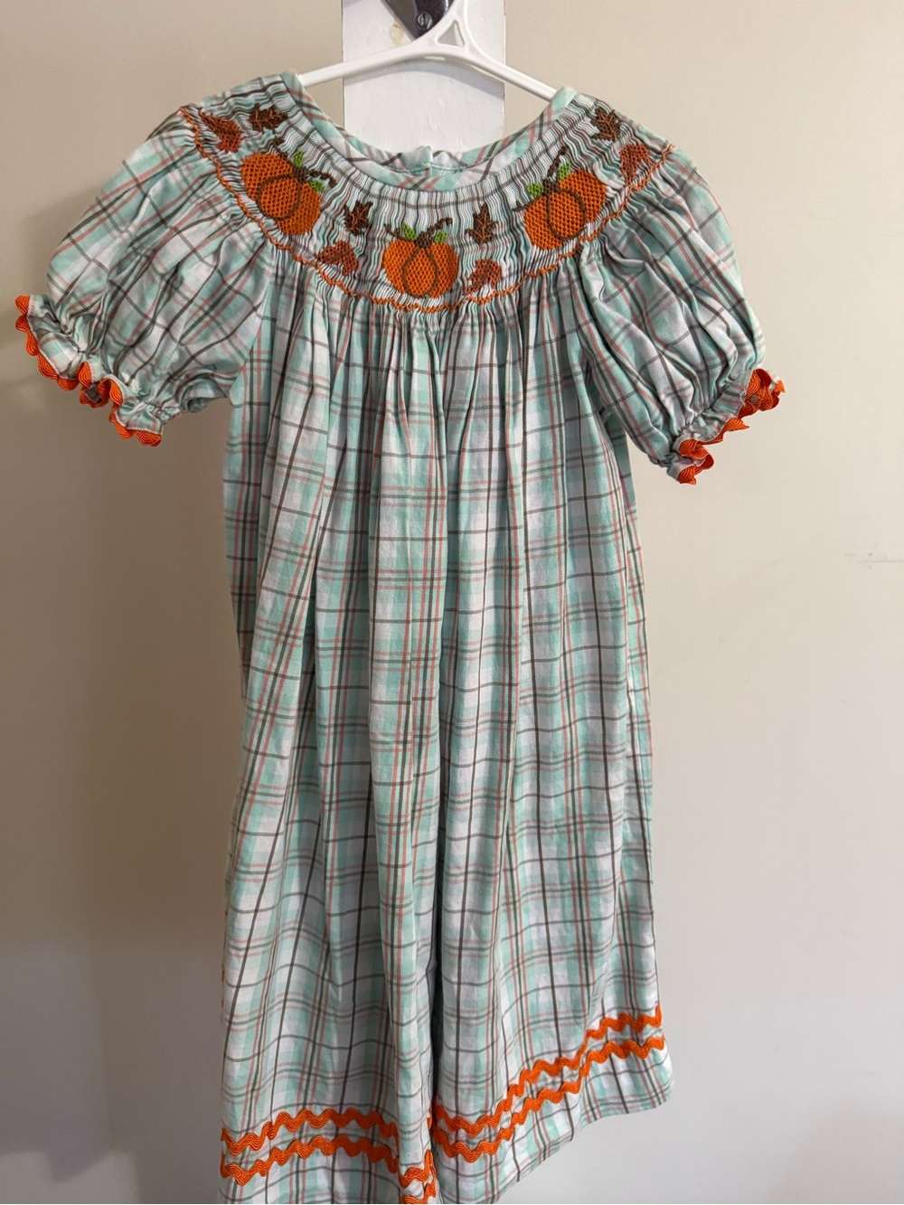 Banana Split Smocked Fall Bishop Dress